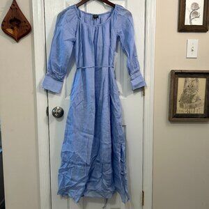 J. Crew Gathered maxi dress in ramie